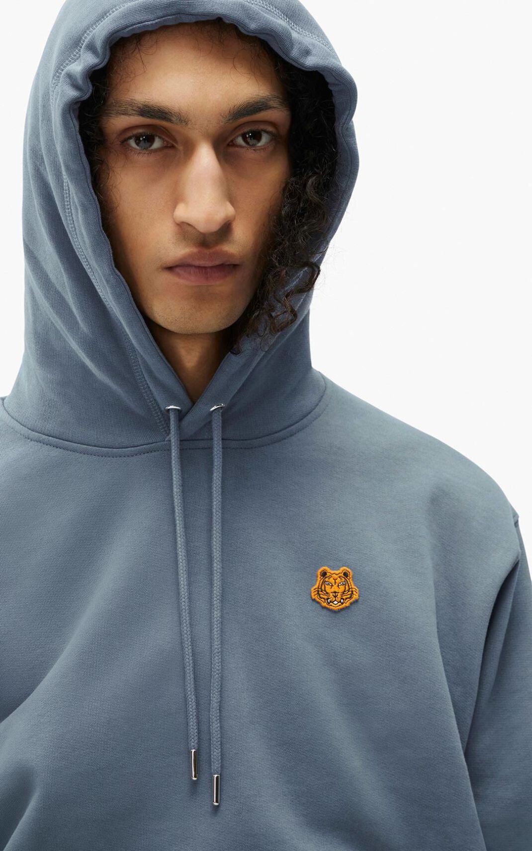 Sweat A Capuche Kenzo Tiger Crest Homme Bleu | ZTGM-12059